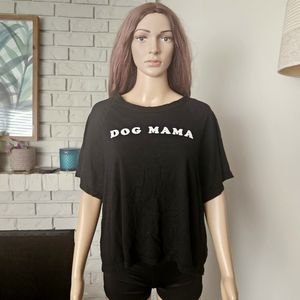 Good Hyouman Black 'Dog Mama' T-Shirt Oversized Crop Soft Modal Short Sleeves
